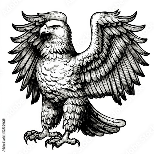 Vintage Majestic Eagle Emblem Graphic photo