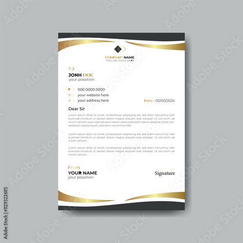 Creative modern Letterhead  Design Template Layout 