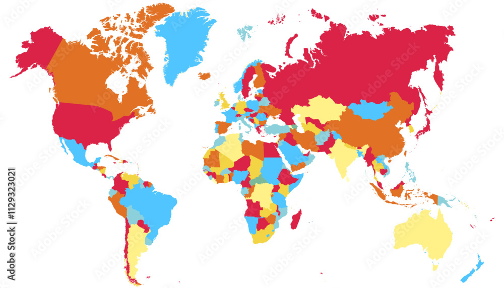 Obraz premium World map. Color modern vector map. Silhouette map