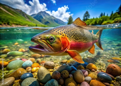 Capture Yellowstone's endangered cutthroat trout:  wild Montana river beauty, crucial conservation.
