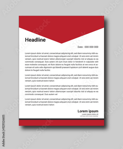 letterhead template vector, minimalist style, printing design, business template, flyer layout, Blue concept background