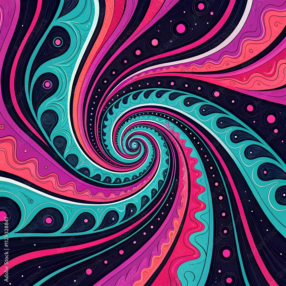An abstract psychedelic artwork with swirling patterns, fluid and distorted shapes. The artwork is in vivid neon colors like pink, cyan, and purple. There are high contrast black accents. An abstract psychedelic artwork with swirling patterns, fluid and distorted shapes. The artwork is in vivid neon colors like pink, cyan, and purple. There are high contrast black accents.