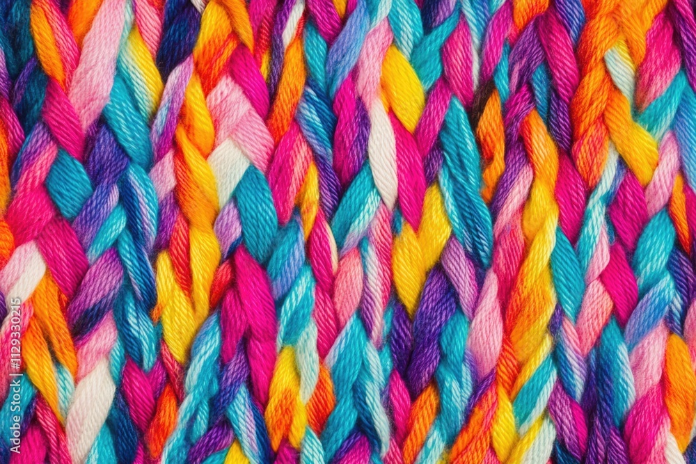 A close-up view of multicolored yarn, great for craft projects and DIY tutorials A close-up view of multicolored yarn, great for craft projects and DIY tutorials