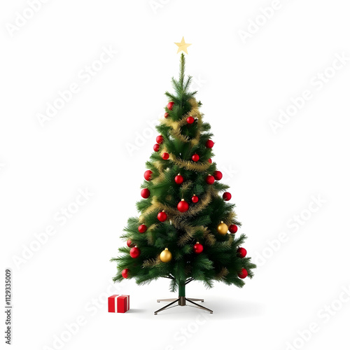 Beautiful Christmas tree isolated on white background