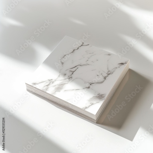 Elegant studiolit business card mockup with marble effect photo