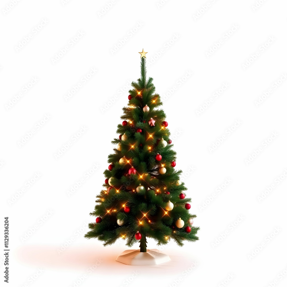 Beautiful Christmas tree isolated on white background Beautiful Christmas tree isolated on white background