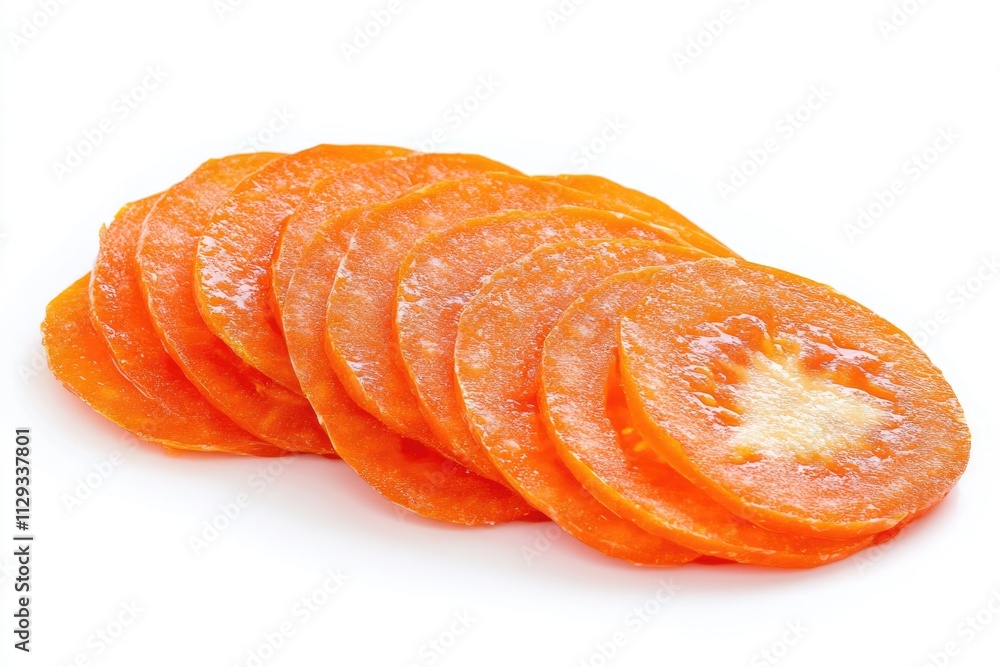Freshly Sliced Ripe Tomato on a Clean White Background Freshly Sliced Ripe Tomato on a Clean White Background