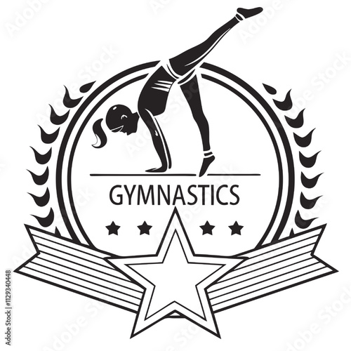 Vector Gymnastics Girl Badge