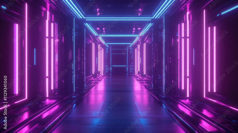 Abstract futuristic techno vibes in neon Abstract futuristic techno vibes in neon