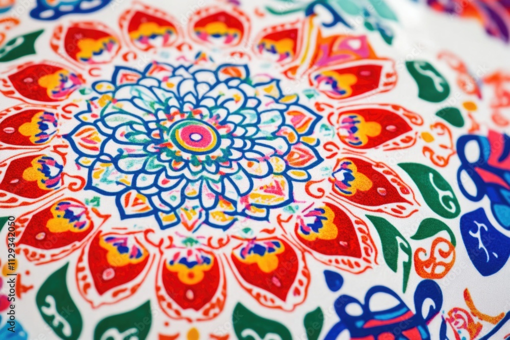 Fototapeta premium A vibrant plate featuring a beautiful floral pattern