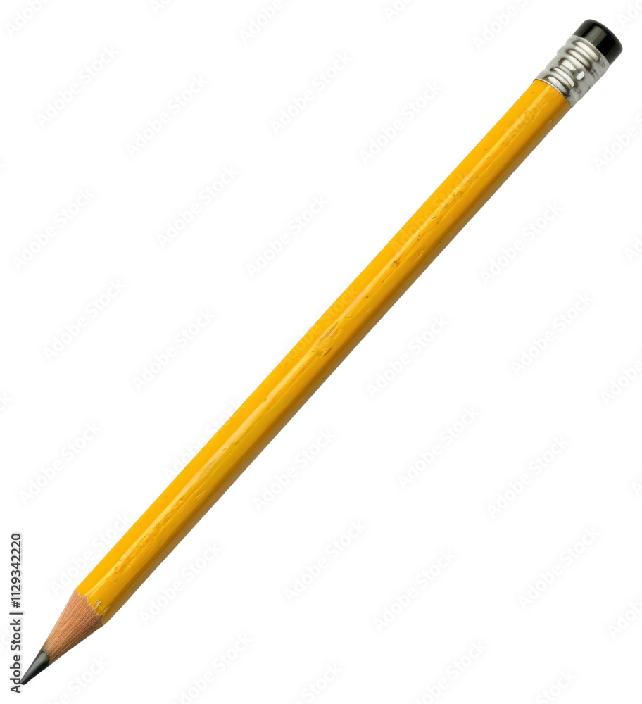 PNG Yellow pencil on white background PNG Yellow pencil on white background