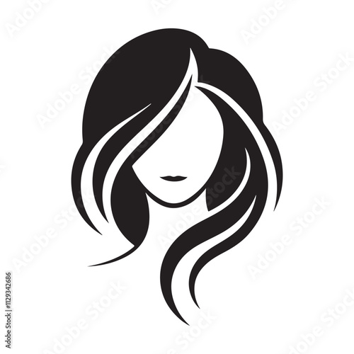 Stylish Hair Silhouette Vector for Women - Elegant Logo Icon Perfect for Beauty and Fashion Branding Projects