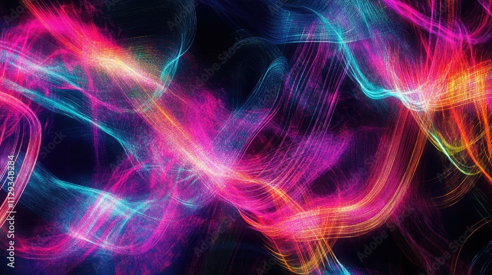 Fototapeta premium Neon abstract patterns pulsating with energy
