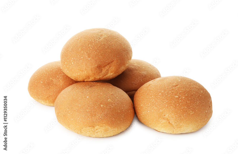 Many fresh tasty buns isolated on white Many fresh tasty buns isolated on white