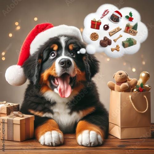 Bernese Mountain Dog Puppy Christmas