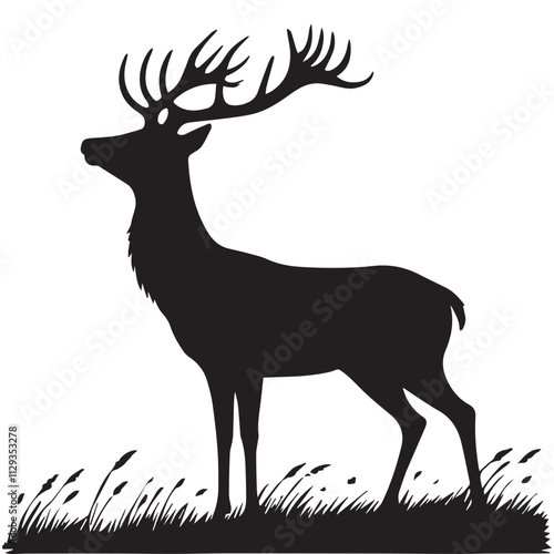 Deer silhouette isolated on white background