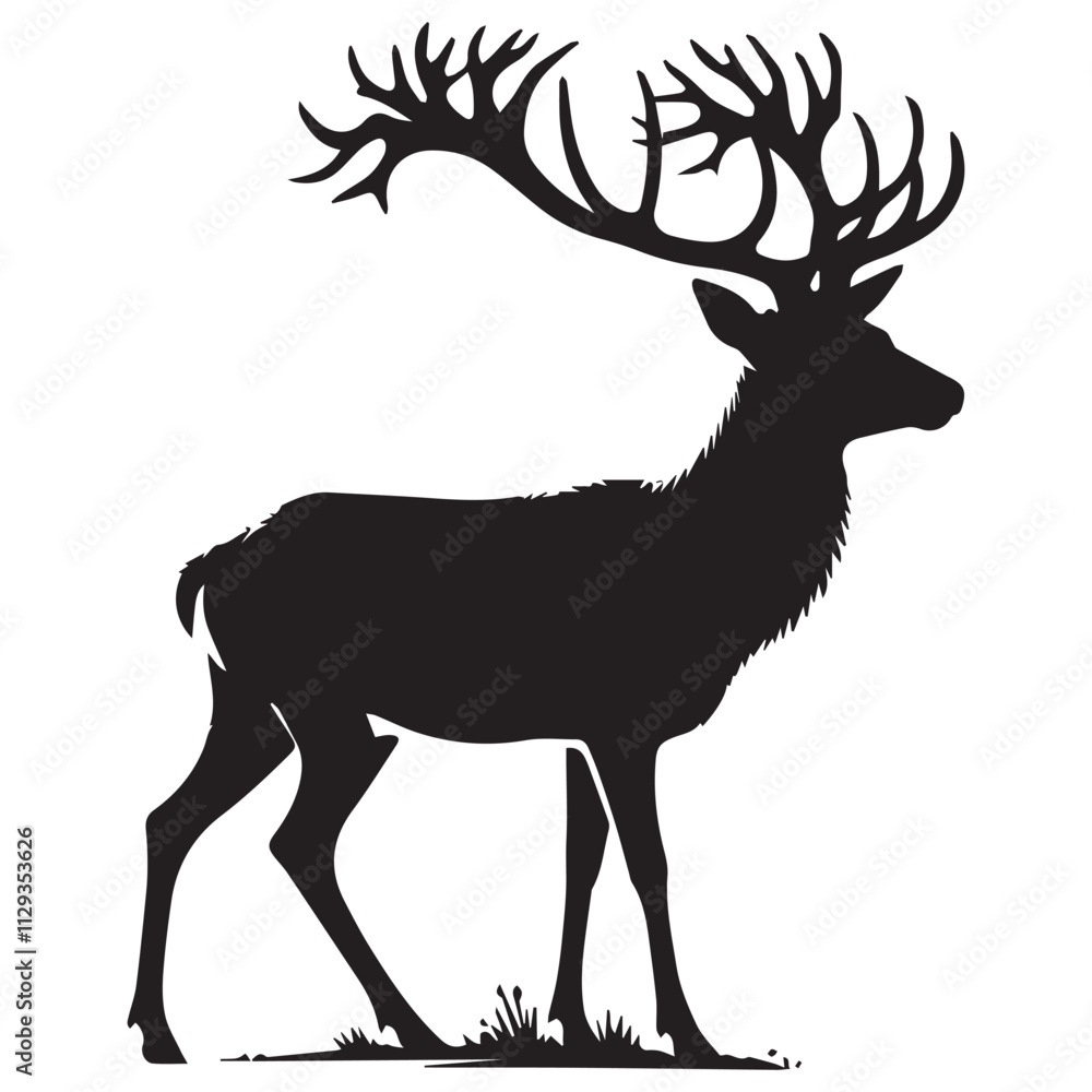 Naklejka premium Deer silhouette isolated on white background