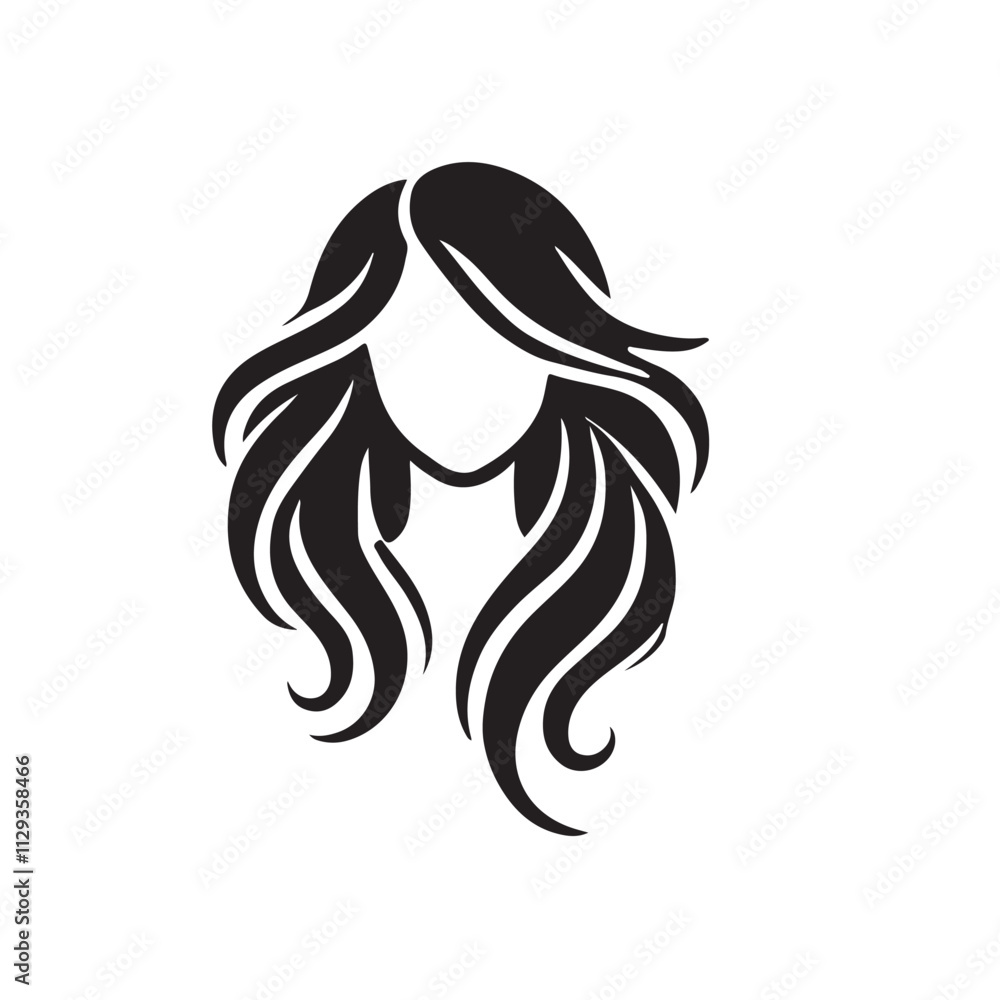 Elegant Girl Hair Silhouette Vector Illustration for Feminine Logo, Branding, and Digital Design Projects Elegant Girl Hair Silhouette Vector Illustration for Feminine Logo, Branding, and Digital Design Projects