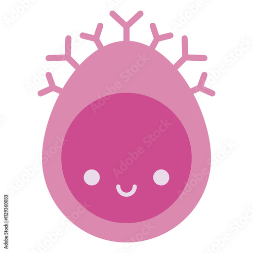 A cute cartoon piglet illustration with a happy and funny expression