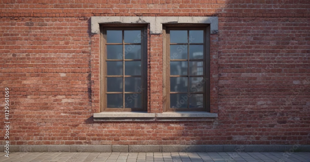 Classic Brick Building with Simple Window Frame , frame, simple, timeless Classic Brick Building with Simple Window Frame , frame, simple, timeless