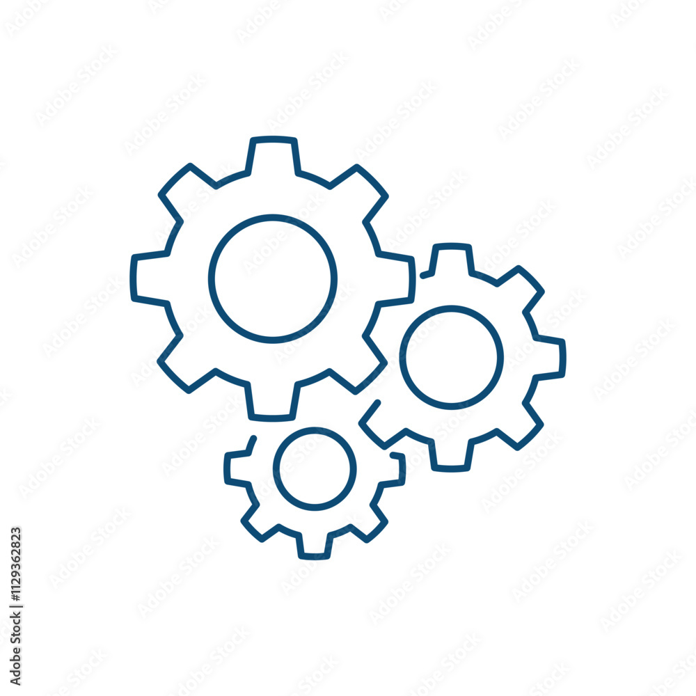 Outline gear icon. Cogwheel symbol. Setting, mechanicsm. Editable stroke Outline gear icon. Cogwheel symbol. Setting, mechanicsm. Editable stroke