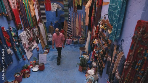 market in Morocco with colorful clothes