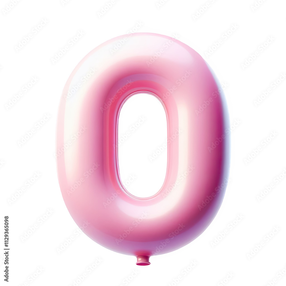 Pink color Number 0 Balloon, Shiny balloon shape party decoration, isolated on transparent cutout PNG Pink color Number 0 Balloon, Shiny balloon shape party decoration, isolated on transparent cutout PNG