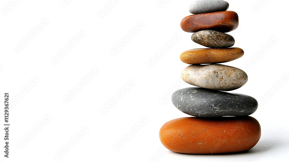 A stack of rocks on a white background A stack of rocks on a white background