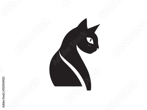 Wallpaper Mural Black cat silhouette isolated on white background. Cat silhouette vector. Black silhouette of cat. Vector illustration. Torontodigital.ca
