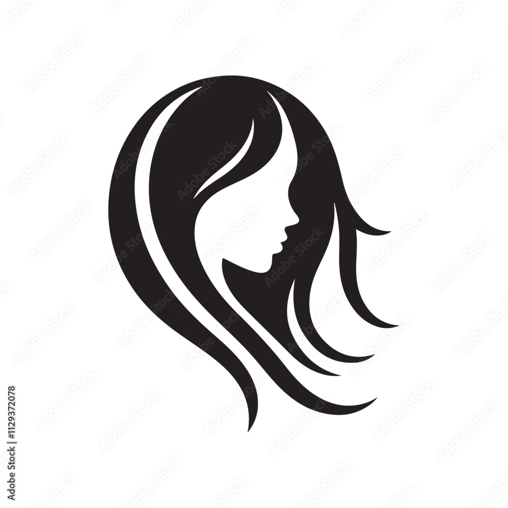 Minimalist Girl Hair Silhouette Logo Design
Minimalist Girl Hair Silhouette Logo Design