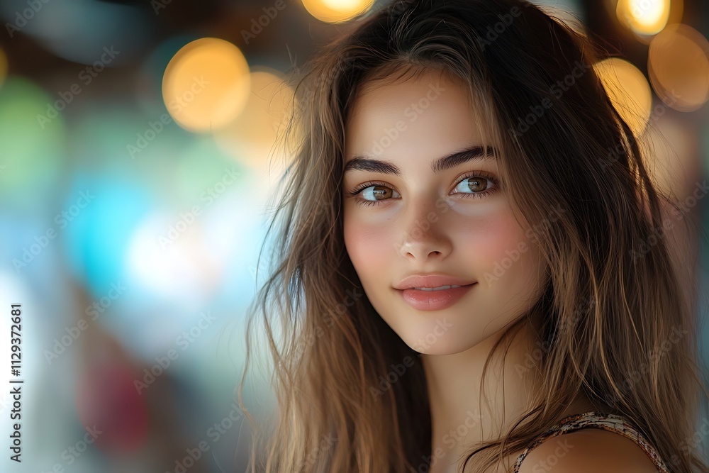 Woman Smiling Soft Natural Light Bokeh Woman Smiling Soft Natural Light Bokeh