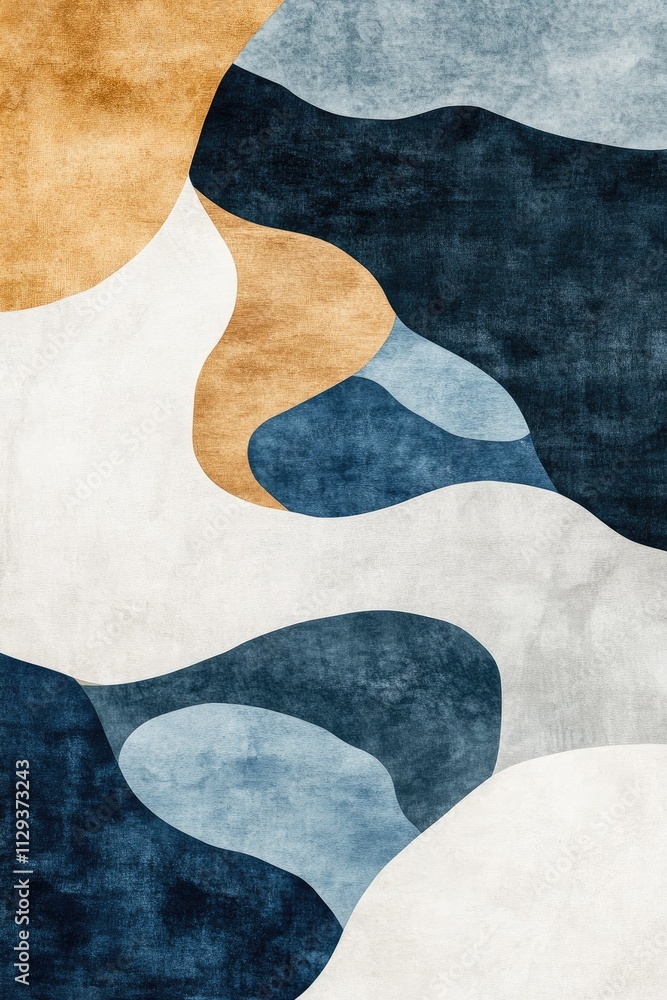 Abstract Geometric Art with Organic Forms and Earthy Tones in Modern Style Abstract Geometric Art with Organic Forms and Earthy Tones in Modern Style