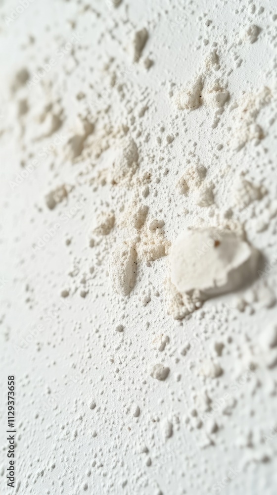 Abstract Close-Up of White Powder and Rocky Texture on Textured Surface Abstract Close-Up of White Powder and Rocky Texture on Textured Surface