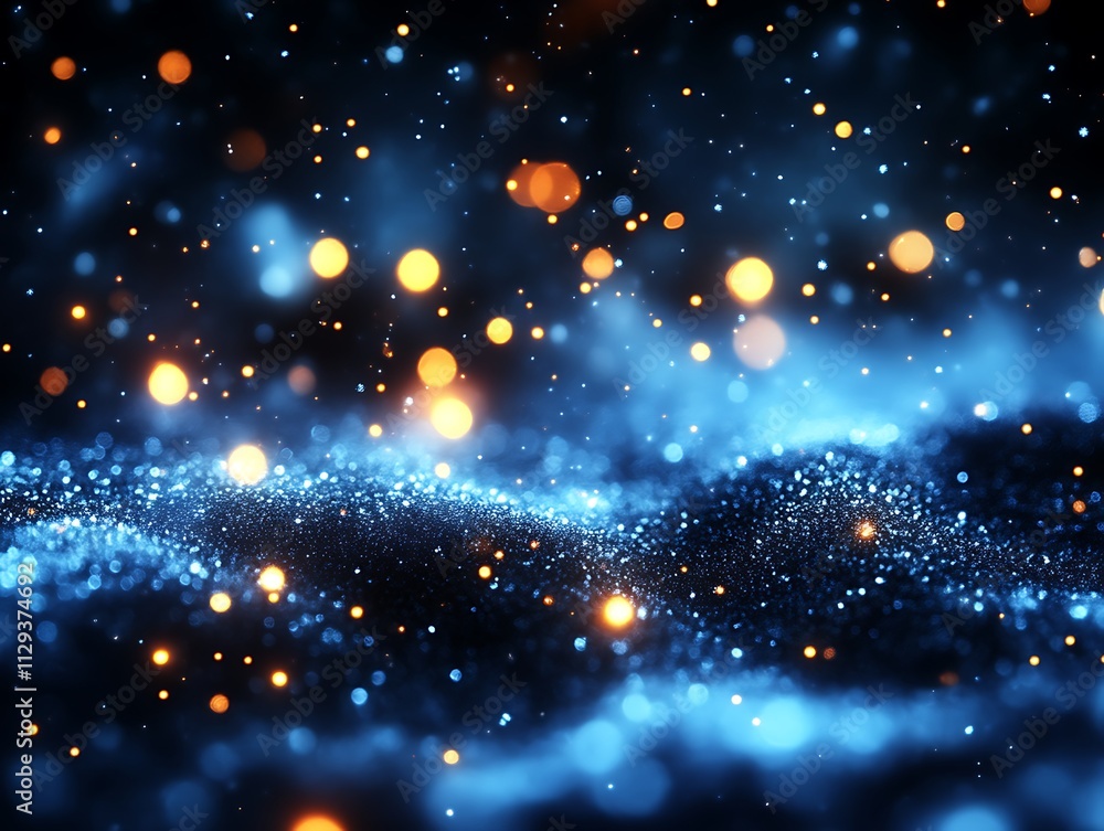 Abstract Blue and Orange Glitter Sparkle Background Abstract Blue and Orange Glitter Sparkle Background