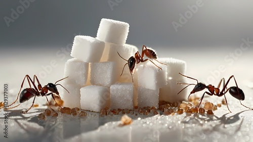 Sugar, honey, nectar, dessert, delicious food, background, ants, bees, lemon, lemon soda, honey lemon, honeycomb, lump sugar, ants on sugar Type 2