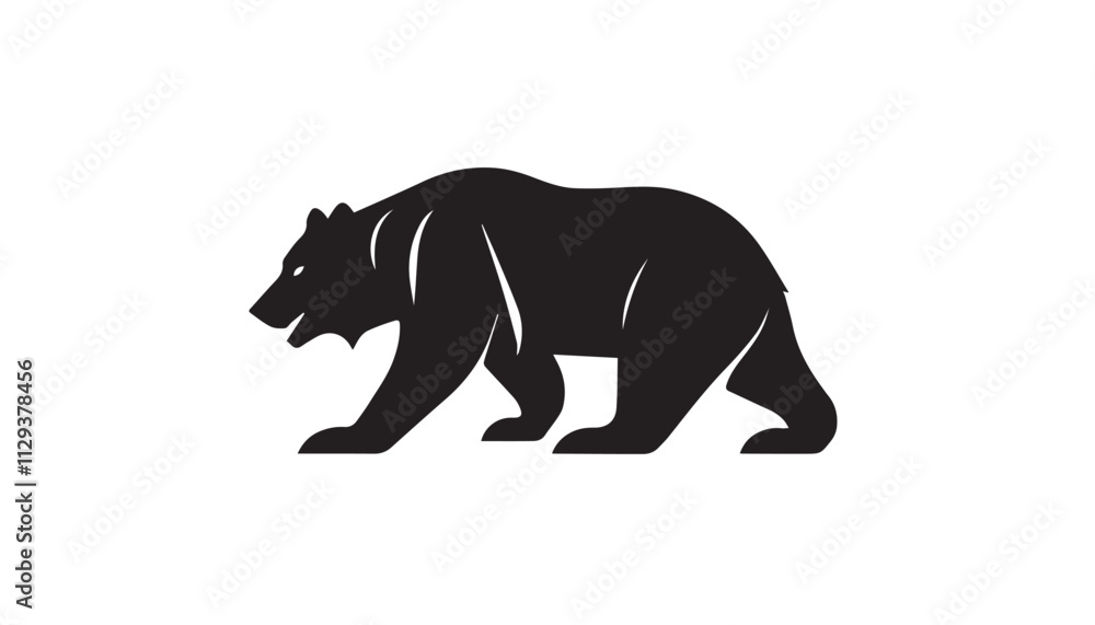 Obraz premium Bear silhouette vector illustration on white background. Vector illustration. 
