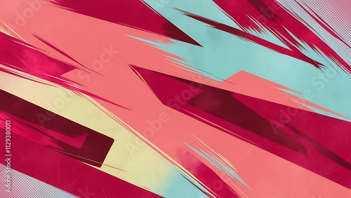 Wallpaper Mural Abstract pastel comic style background with bold brush strokes and geometric shapes. Generative Ai. Torontodigital.ca