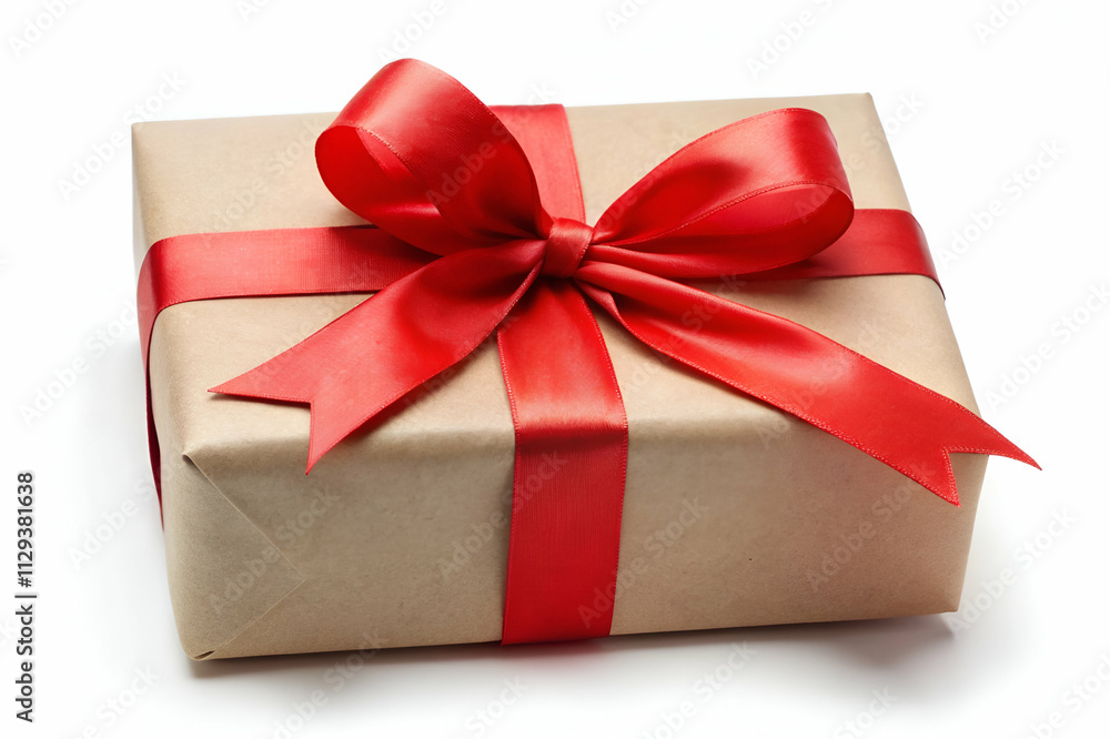 A beautifully wrapped gift box adorned with a red ribbon, perfect for celebrations and special occasions. A beautifully wrapped gift box adorned with a red ribbon, perfect for celebrations and special occasions.