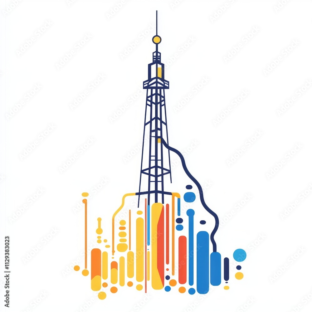 Fototapeta premium Stylized representation of a communication tower