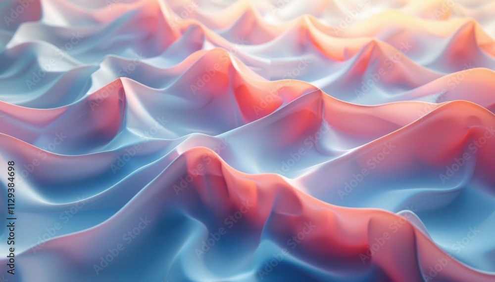 Obraz premium A blue and pink wave with a pink and blue background