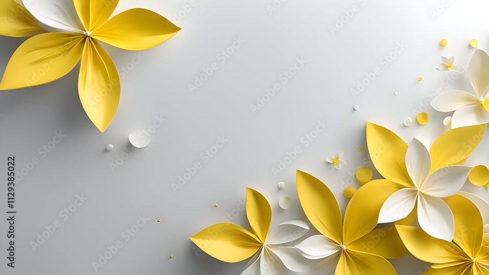 Fototapeta premium A minimalist and calm 3D Forsythia abstract design representing the freshness of spring.