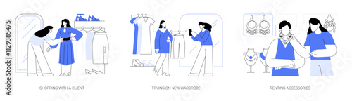 Shopping assistant isolated cartoon vector illustrations se