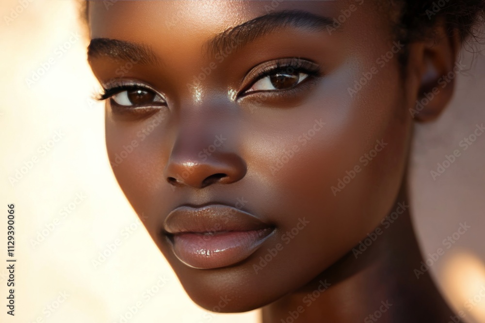 Young woman with radiant skin and freckles enjoying nature in a lush garden Young woman with radiant skin and freckles enjoying nature in a lush garden