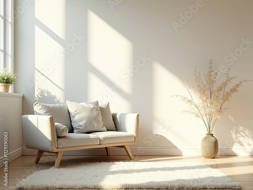 modern living room with sofa generative ai