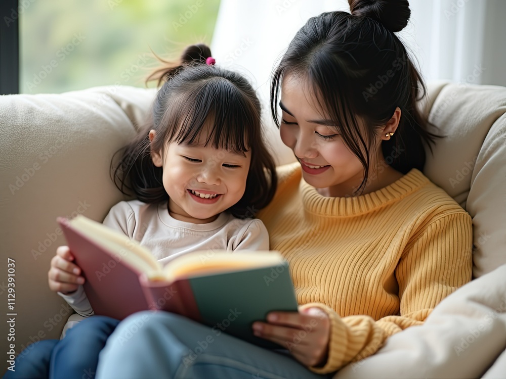 mother and daughter reading a book together generative ai mother and daughter reading a book together generative ai