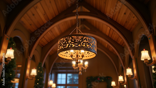 Holiday Ambiance with Wooden Chandeliers