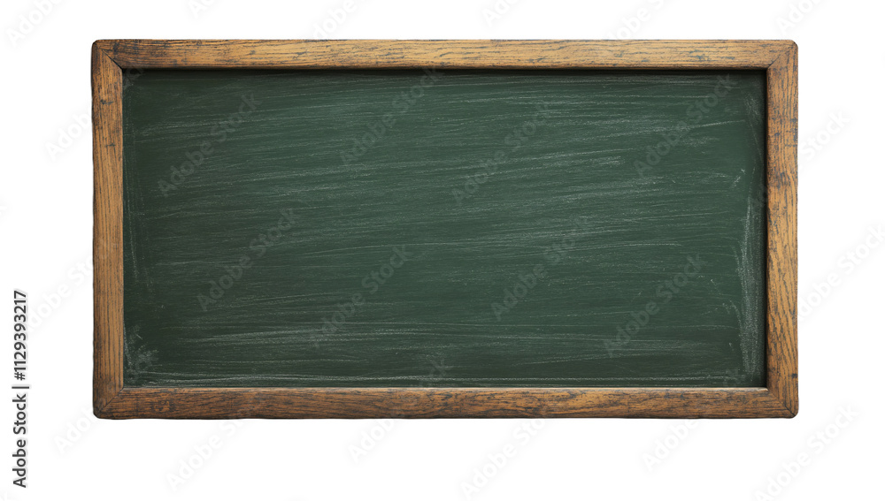 A wooden-framed chalkboard with a smooth, dark green surface. A wooden-framed chalkboard with a smooth, dark green surface.