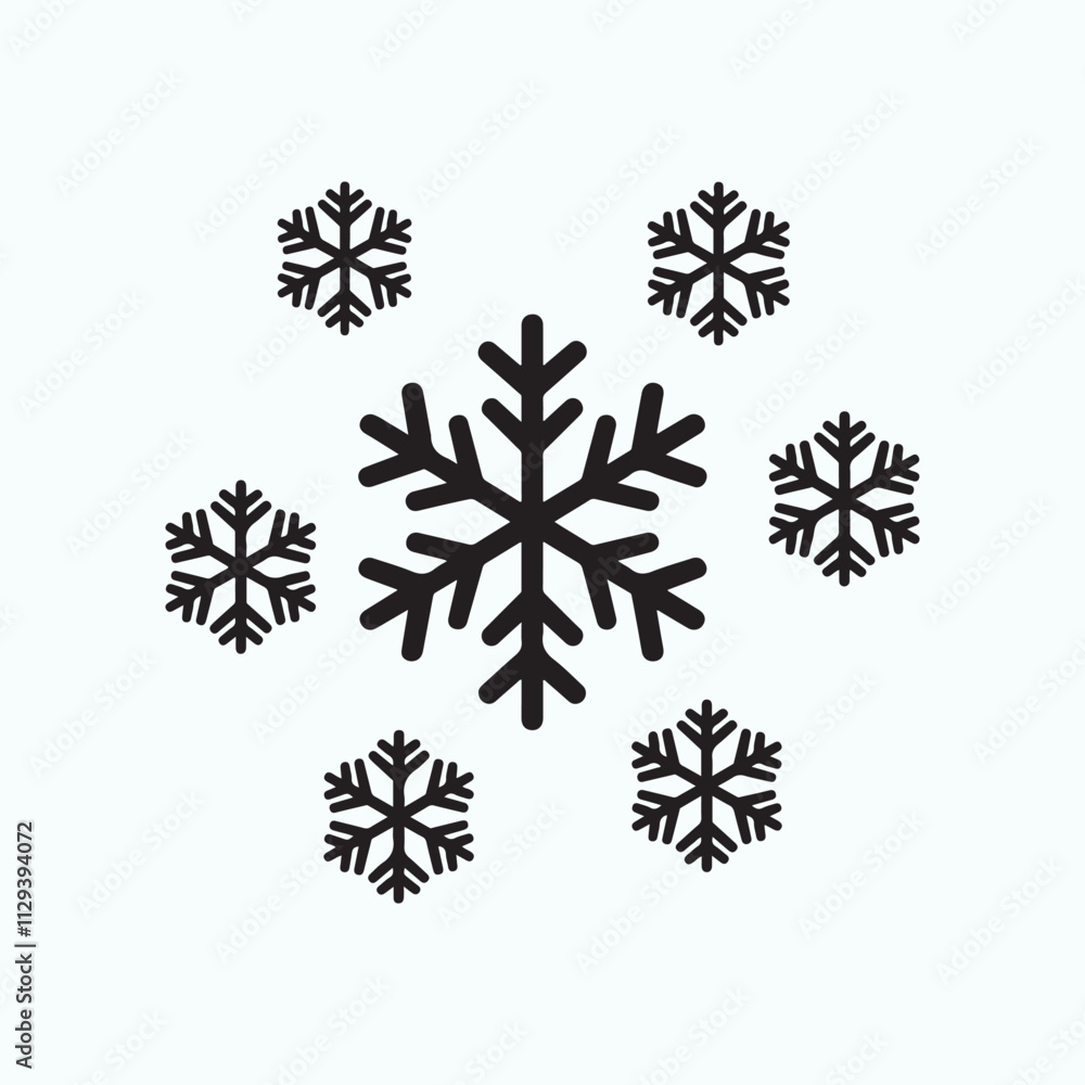 Snowflakes icon vector Art & Illustration Snowflakes icon vector Art & Illustration