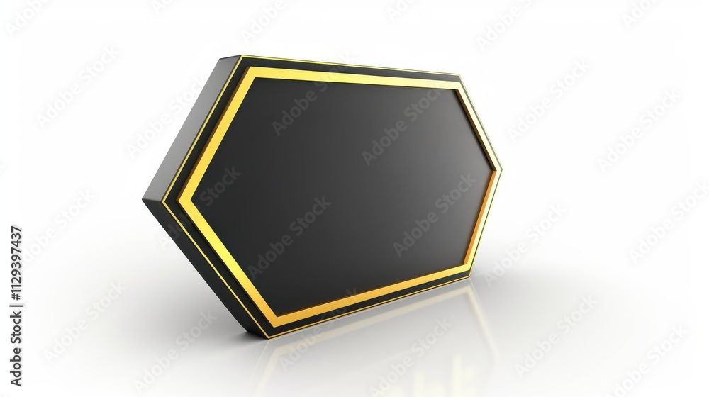 Hexagonal sign design for armir blank shop modern environment creative viewpoint Hexagonal sign design for armir blank shop modern environment creative viewpoint