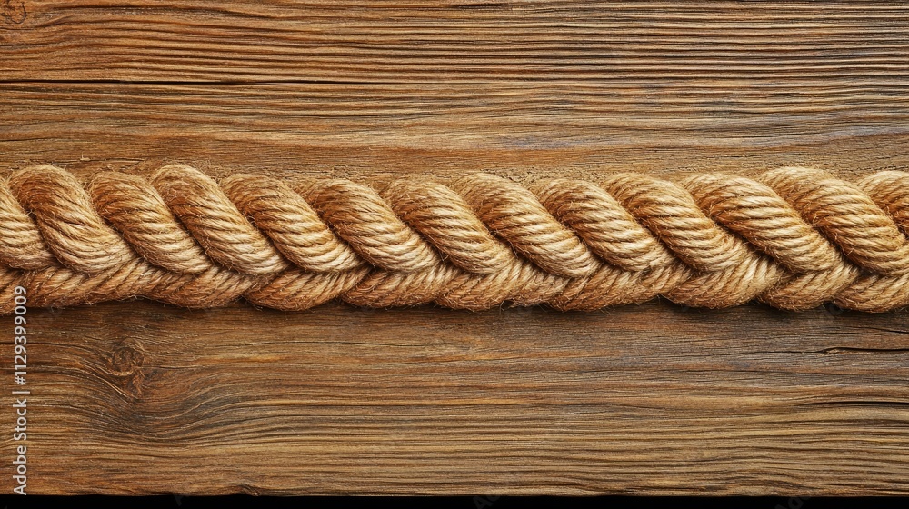 Rope Detail on Textured Wooden Plank Background for Nautical and Rustic Themes Rope Detail on Textured Wooden Plank Background for Nautical and Rustic Themes